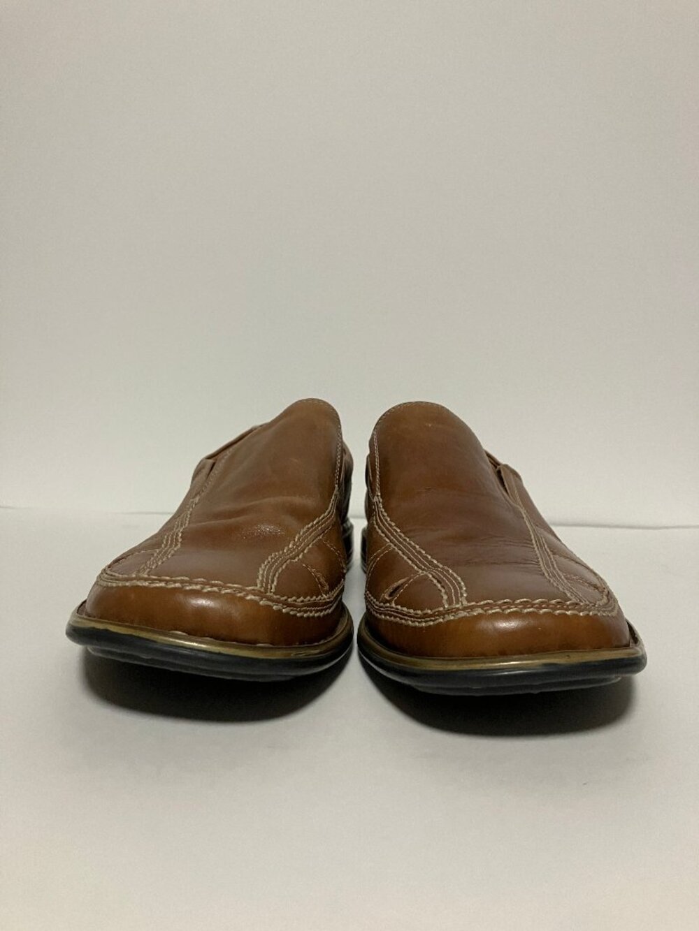 Josef Seibel "Steven 12" Brown Leather Fisherman Loafers Mens Size EU 43 US 10 - Picture 4 of 12